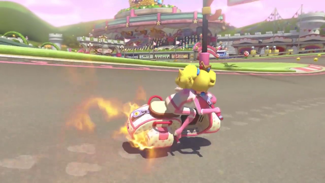 Mario Kart 8 Slow Motion: Peach Bike