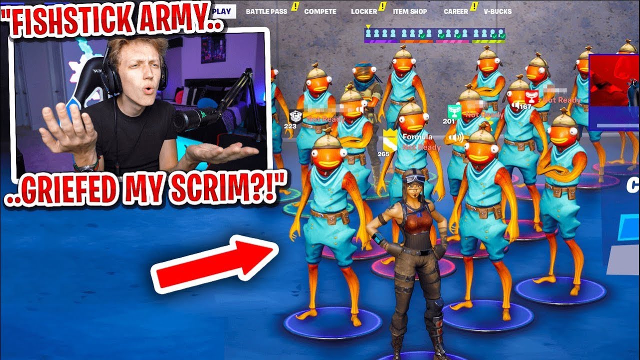 This 5 year old griefed my scrim with a fishstick army... (they all cheated)