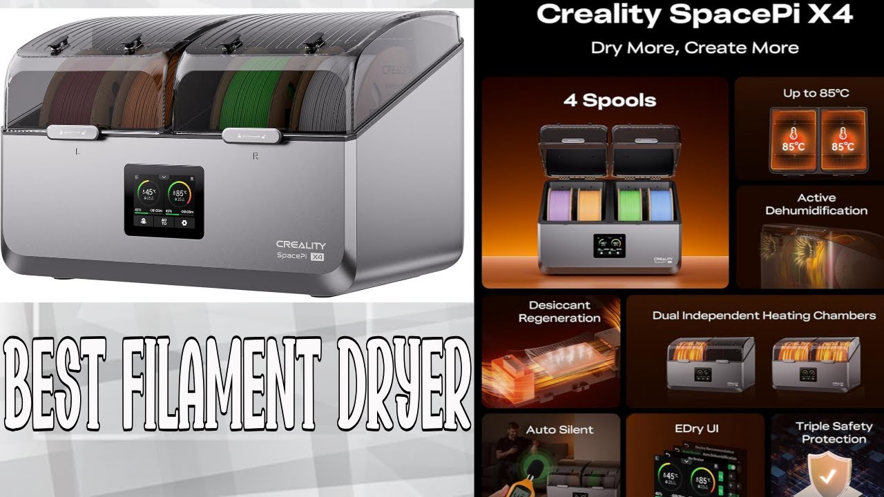 Creality Space Pi X4 Filament Dryer Box, 4-Spools 3D Printer Storage Box, Dual Heating Chambers