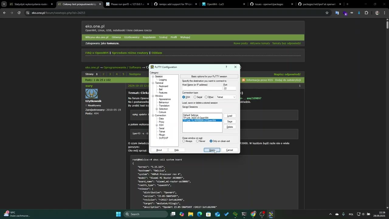 Run iperf3 test on your router with OpenWrt to verify and compare performance result with other