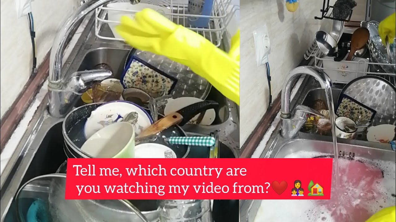 Washing dishes by hand, without talking/ASMR 