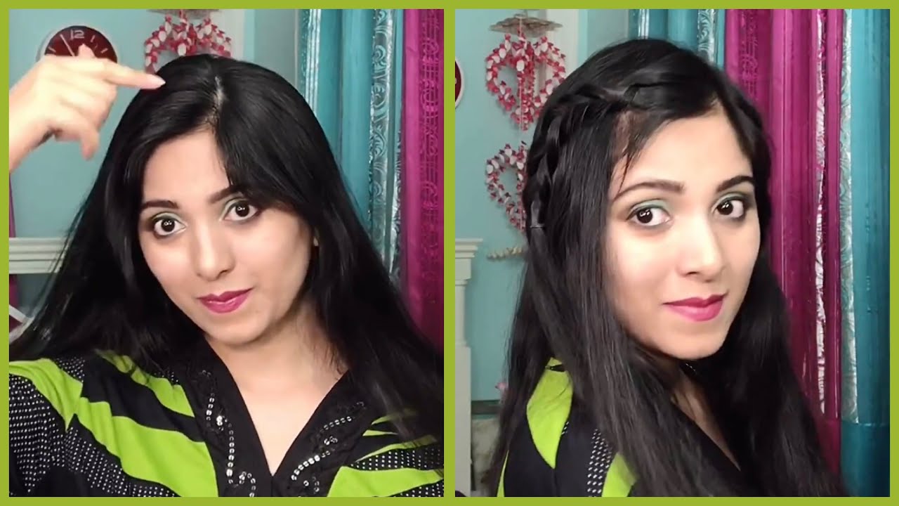 FRONT BRAID Hairstyle For Girls | Open Hair Hairstyle Tutorial