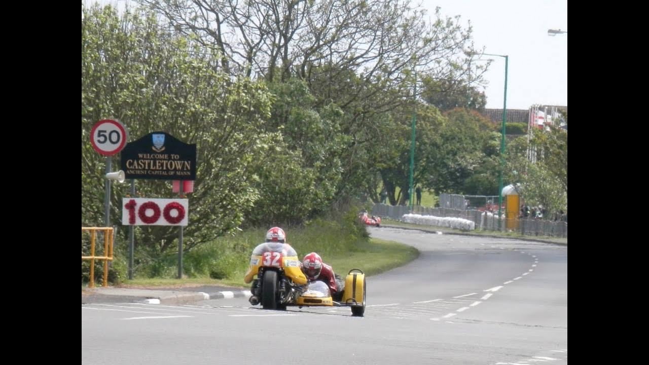 Running out of Road  Full Race 3 Camera Angles  Isle of Man  Pre TT Classic Sidecar Road Racing 2014