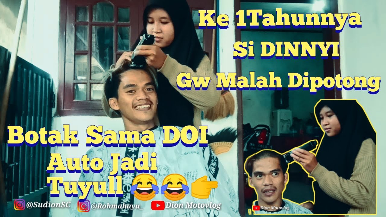 Potong rambut sama DOI malah dibabad abis sampe gundul_Auto jdi tuyul sawah 😂 #73