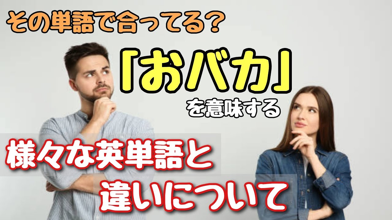【英単語】その単語で合ってる？「おバカ」を意味する英単語の意味や違いについて