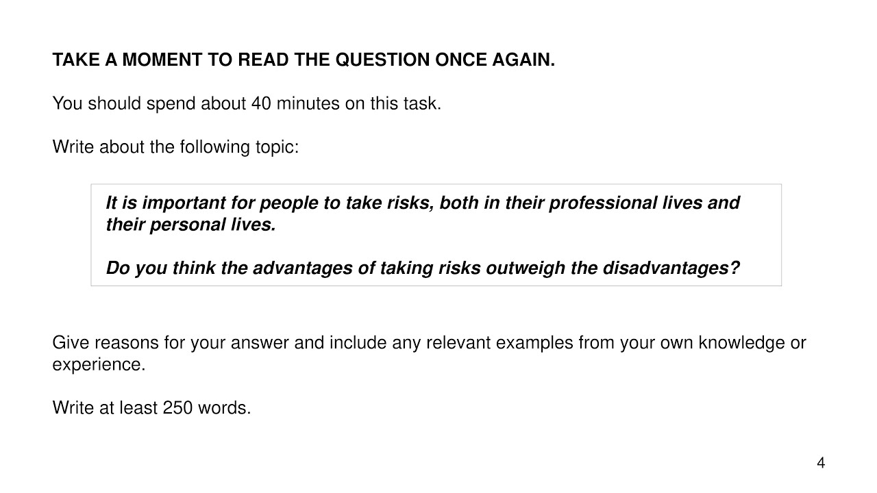 IELTS Academic Book 17 Test 1 Writing Task 2 | Advantage Disadvantage | It is important to take risk