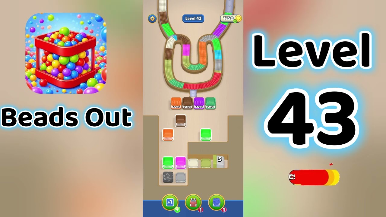 Beads Out Level 43 Walkthrough 🧩✨ | Tricky Bead Puzzle Solution | Go Answer