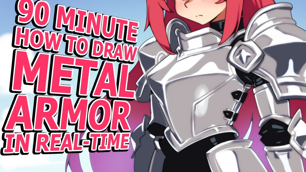 Drawing Metal Armor, Start to finish, Real-time Walkthrough in 90min