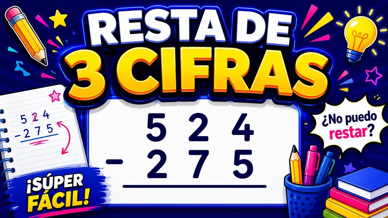 RESTA DE NUMEROS DE TRES CIFRAS PRESTANDO O REAGRUPANDO 