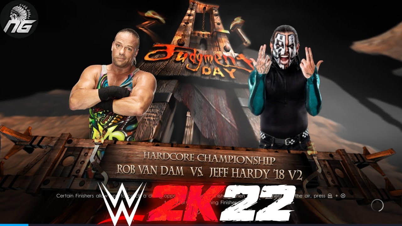 Jeff Hardy Vs Rob Van Dam INSANE Ladder Match WWE 2K22 Gameplay (FULL MATCH) 4K 60FPS