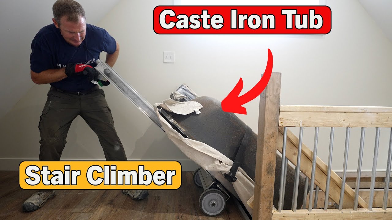 Stair Climbing Dolly | Caste Iron Tub Upstairs