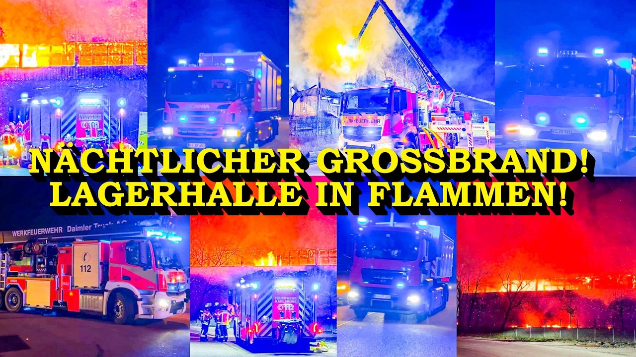 +++ FLAMMENINFERNO AM RHEINHAFEN +++ LAGERHALLE IN VOLLBRAND | GROSSEINSATZ ZAHLREICHER FEUERWEHREN