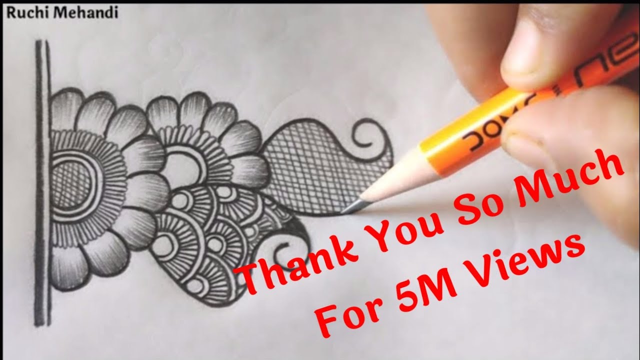 New Beautiful Mehandi Design For Hand's || Pencil Shading Mehandi Design || Ruchi Mehandi 2021