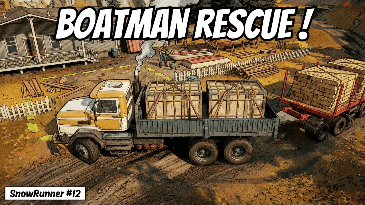 Rescuing the Boatman! Royal BM17 Riverside Repair 🚤 | SnowRunner Gameplay Playthrough #12