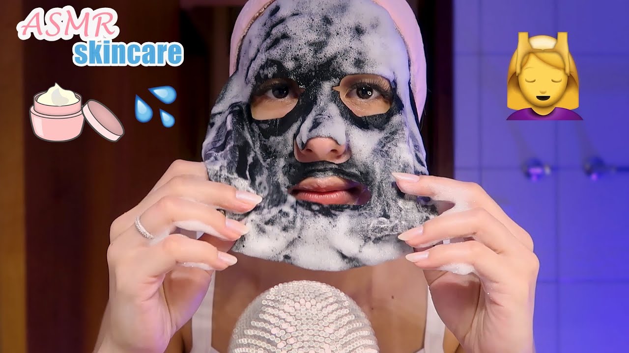 ASMR - Fazendo o skin care noturno e falando sobre meu tratamento com roacutan 🌙😶‍🌫️