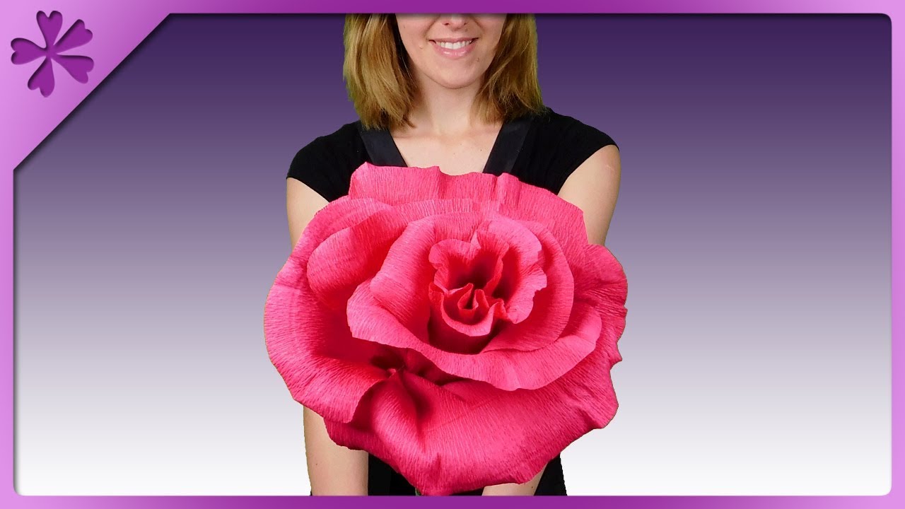 DIY 🌹 How to make big rose out of tissue paper 🌹 (ENG Subtitles) - Speed up #606