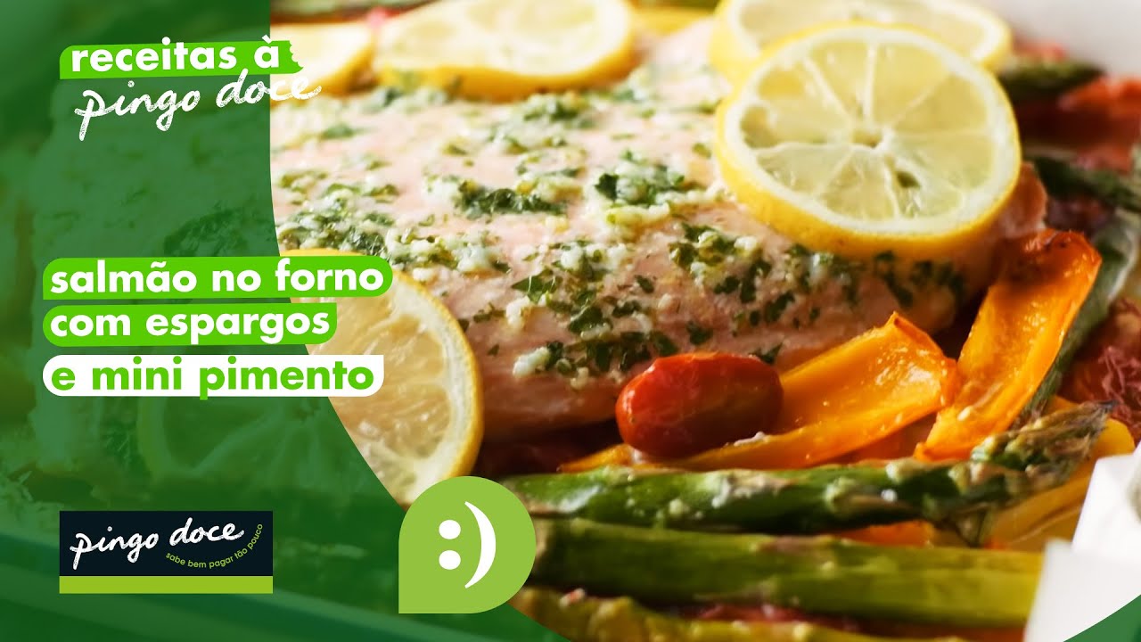 Salm&atilde;o no Forno com Espargos e Mini Pimento | Receitas | Pingo Doce