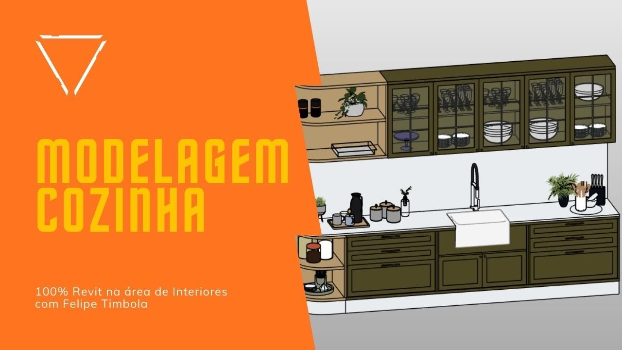 100% Revit na área de Interiores - Modelagem de Famílias - Cozinha