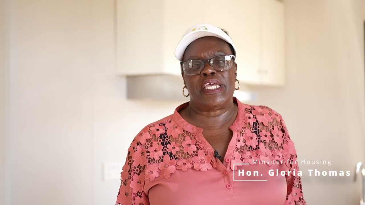 Hon. Gloria A Thomas' tour of pre fabricated homes in Carriacou