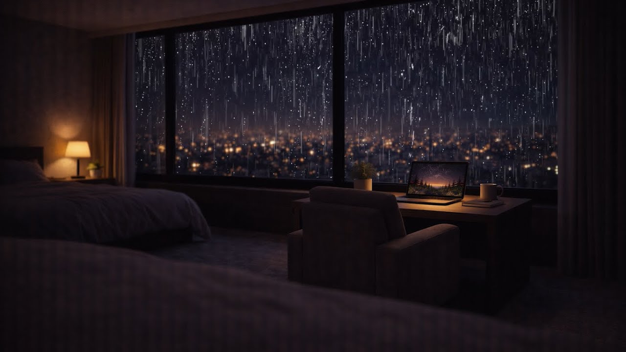 Deep Sleep with Rain ASMR in a Cozy Midnight Bedroom 🌧️ Stress Relief & Meditation