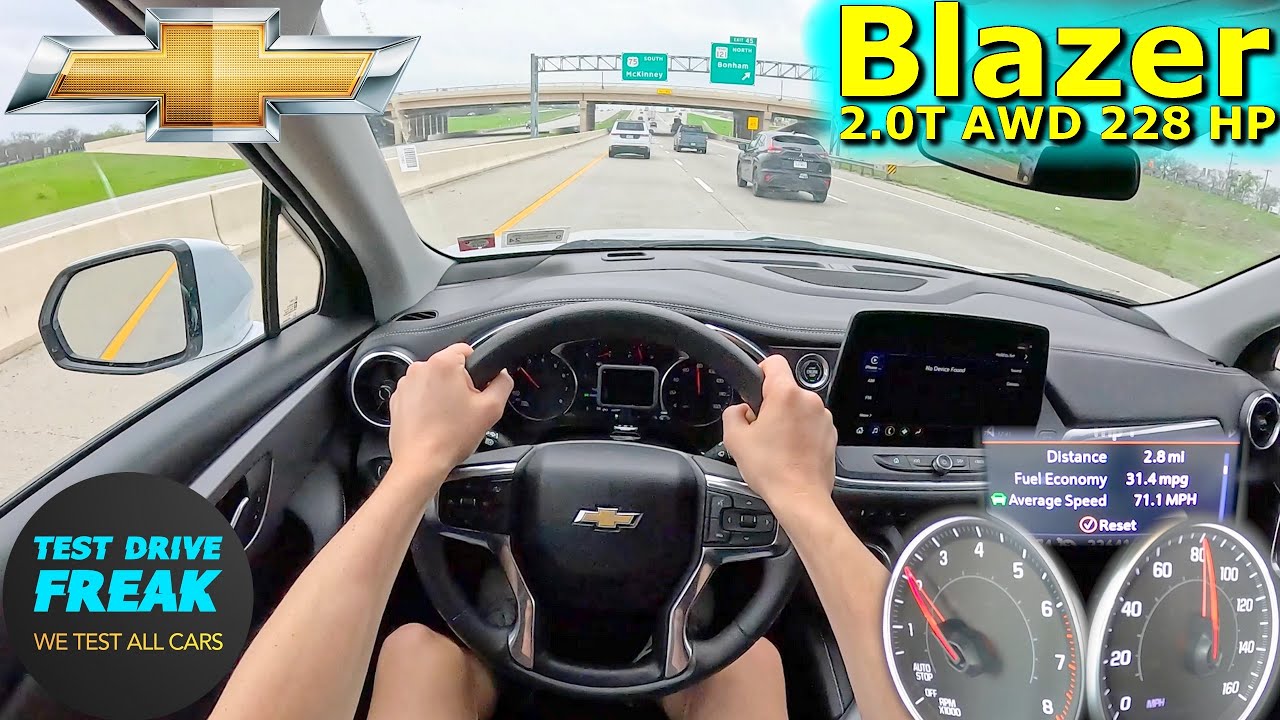 2024 Chevrolet Blazer 2LT 2.0T AWD 228 HP HIGHWAY DRIVE POV Dallas TX with Fuel Consumption