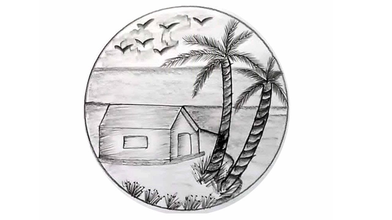 How to Draw a Rural Scene || pencil sketch