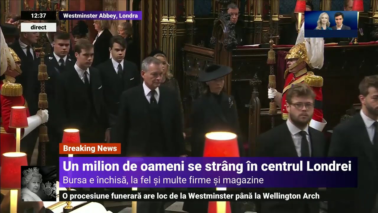 Funeraliile Reginei. Sicriul a fost adus la Westminster Abbey, unde a avut loc slujba religioasă