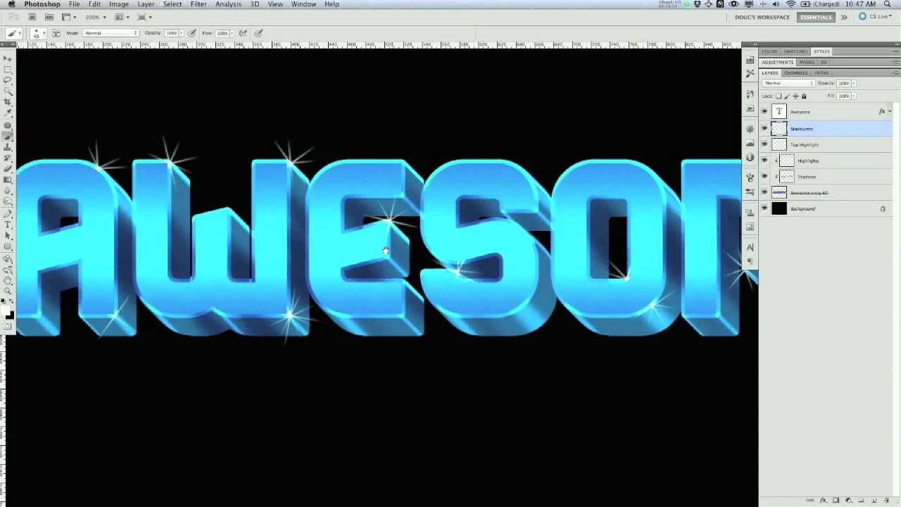 Photoshop Tutorial: Cool 3D Text Effect