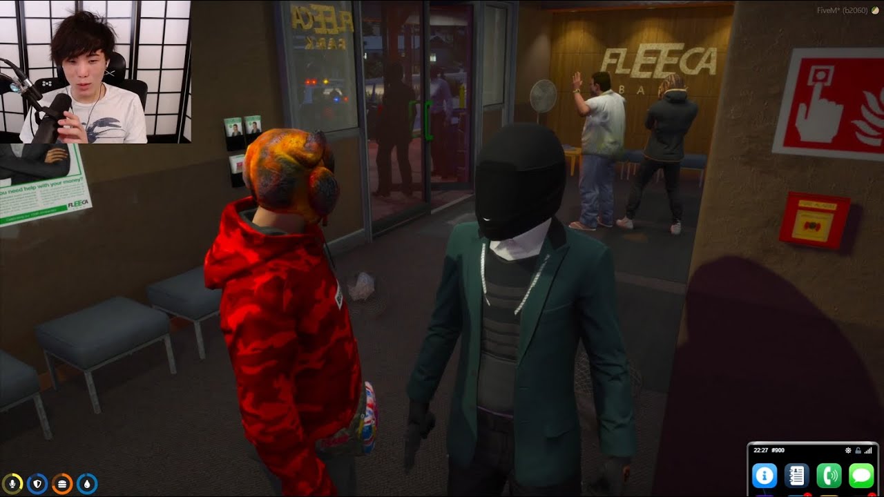 Yuno's 25th BANK ROBBERY 🧥 IDENTITY SWAP + FUNNY CHASE w/ Raymond, Randy, Curtis [NoPixel GTA] (MV)