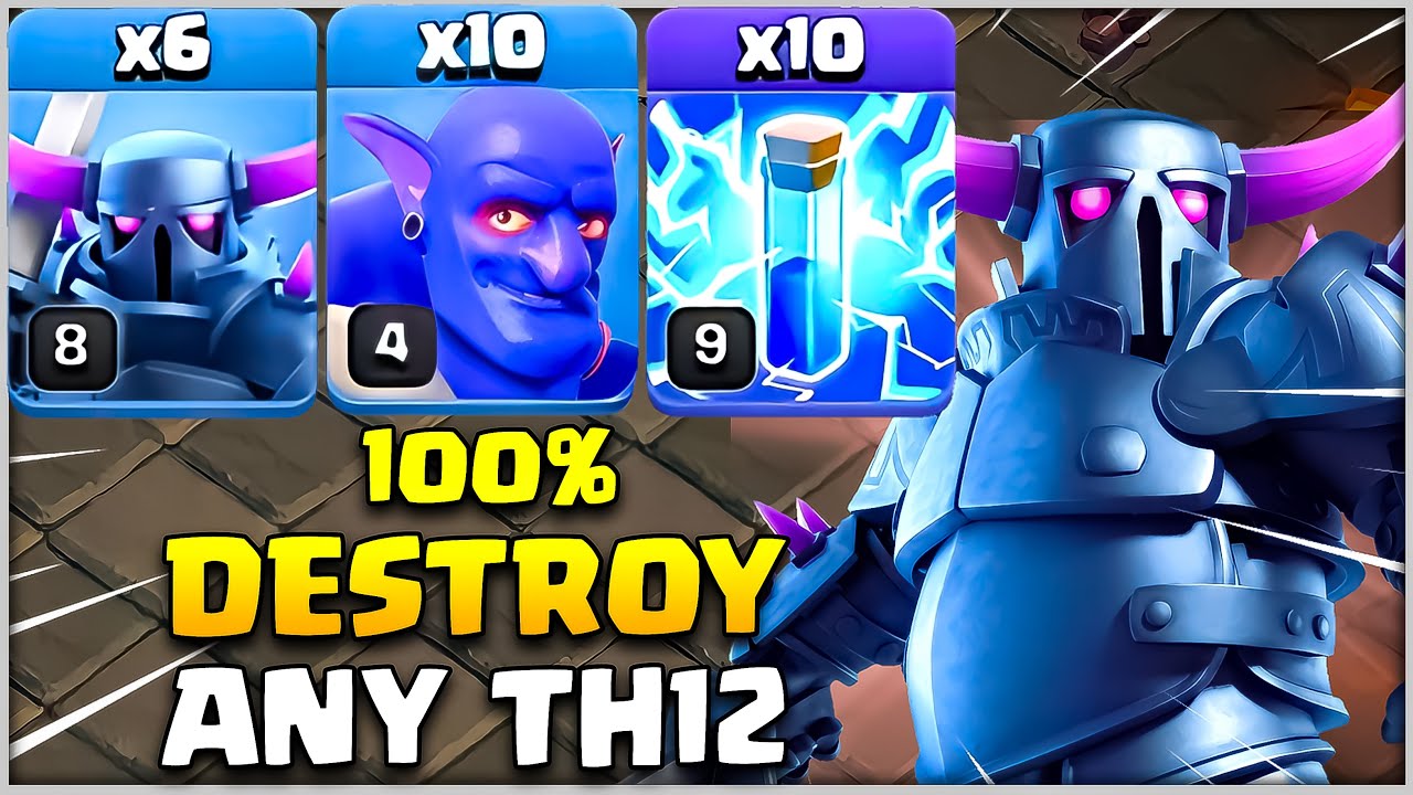 Destroy Any Th12 Base | Zap Pekka Bowler Powerful Th12 Attack 2024 Clash of Clans