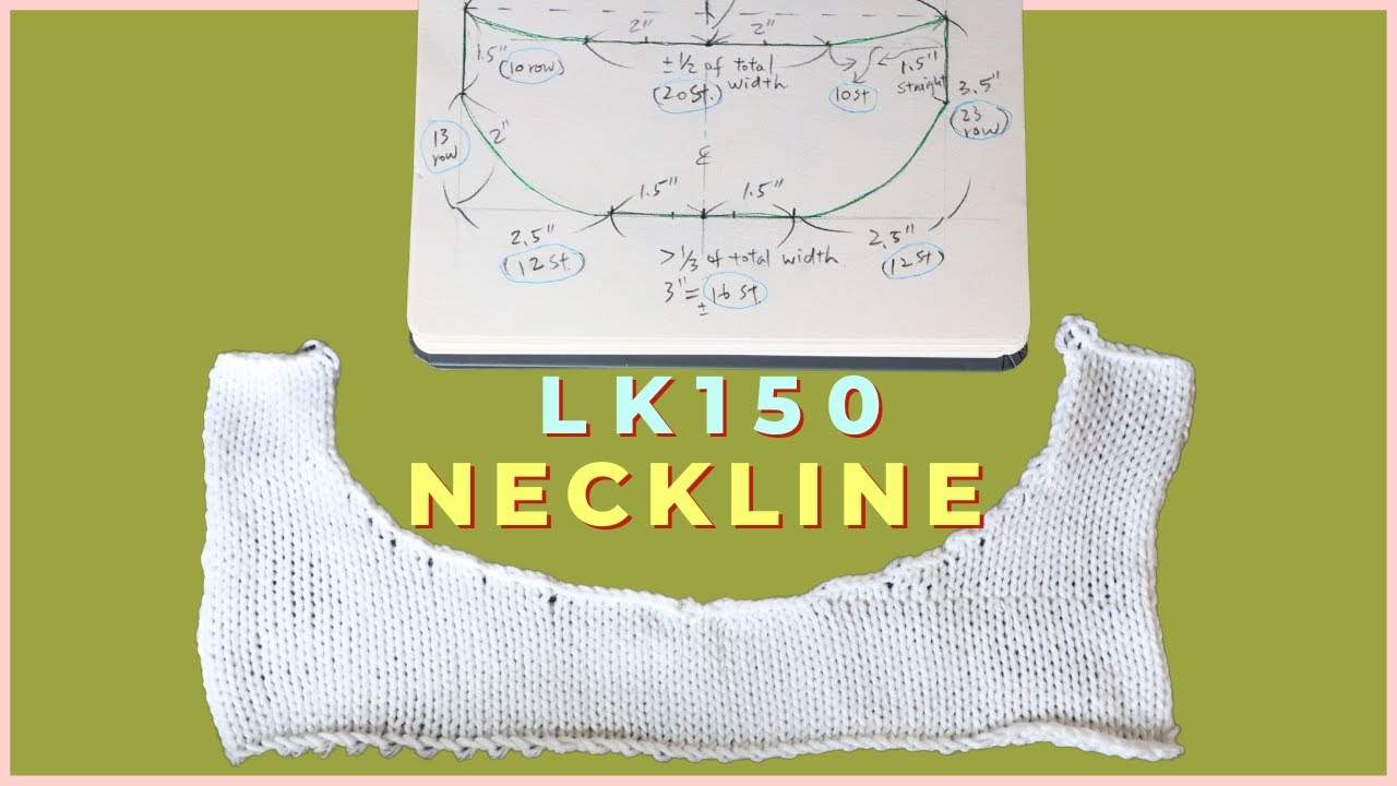 Neckline shaping on the LK150 knitting machine with sport weight yarn