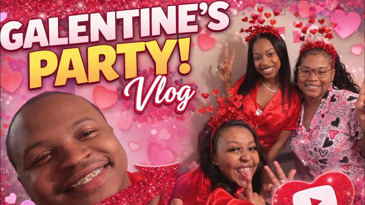 Galentine’s Day 2k26 Vlog 💗✨ Matching PJ’s, Games & Dranks w/ My Girls! 