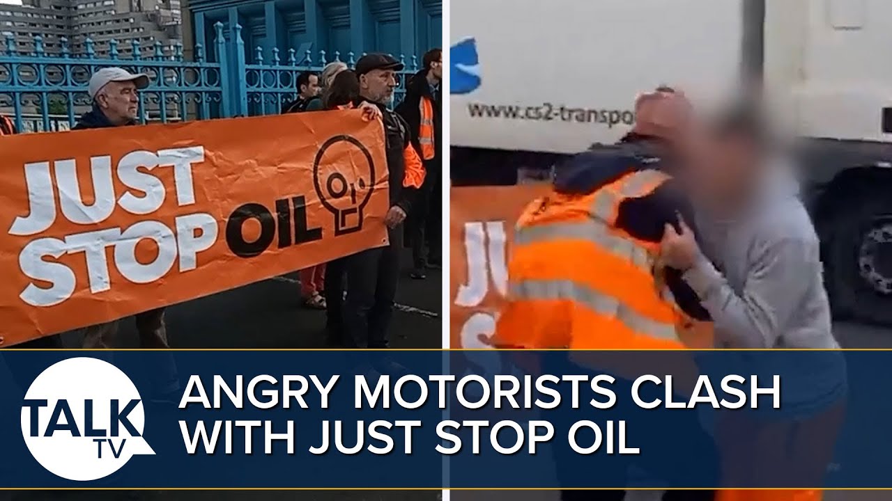 BREAKING: Angry Motorists Clash With Just Stop Oil Protesters Blocking London Bridges