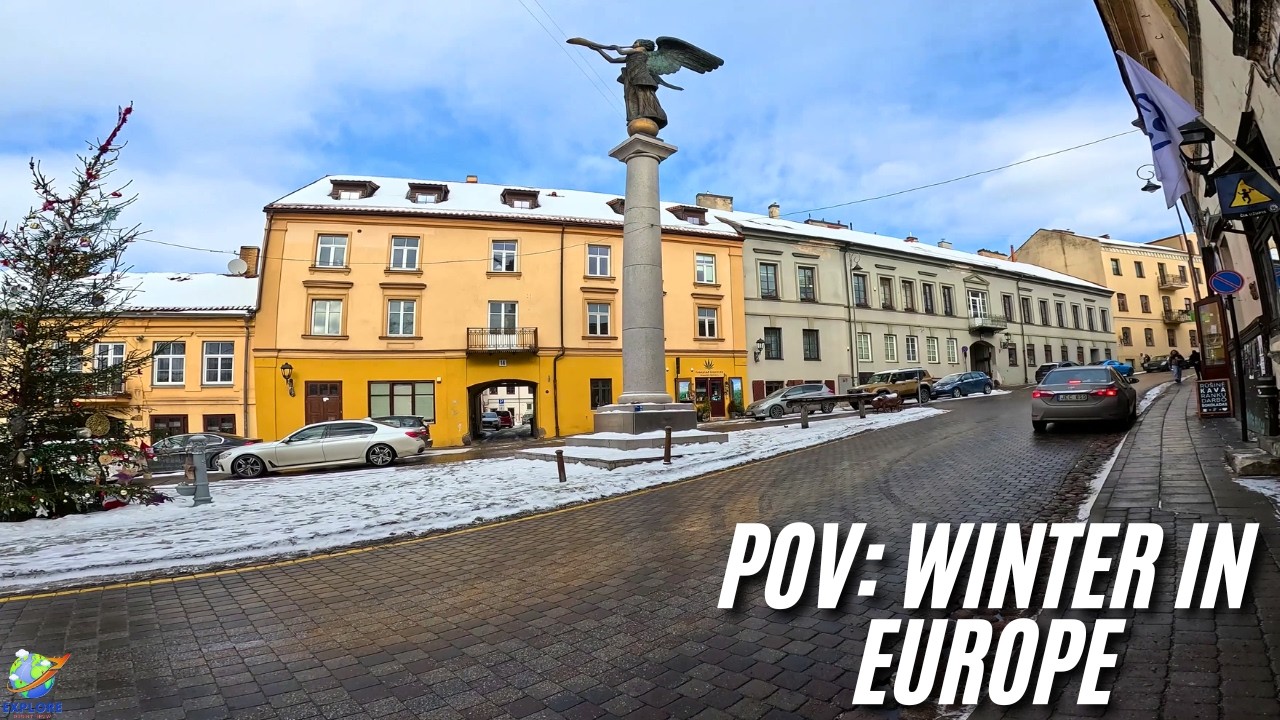 POV Winter Walk in Europe ❄️ Vilnius Užupis | 4K