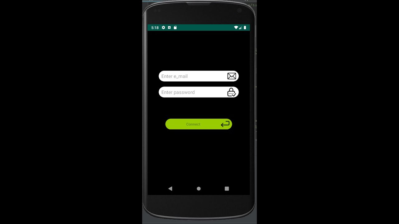 Round EditText and Round Button with icons, Android Studio