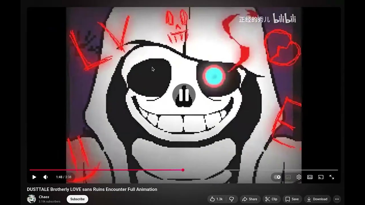 reacting to DUSTTALE Brotherly LOVE sans Ruins Encounter Full Animation