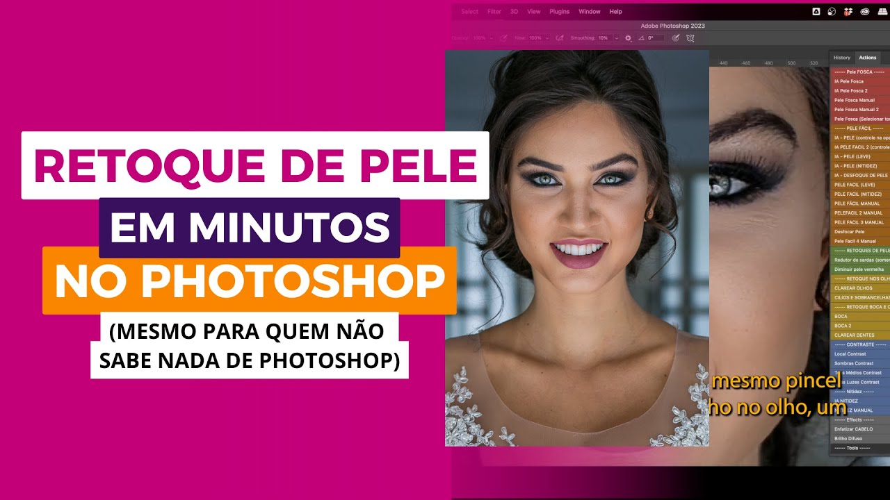 Pele F&aacute;cil: A Action que Transforma o Retoque de Pele no Photoshop em Minutos!