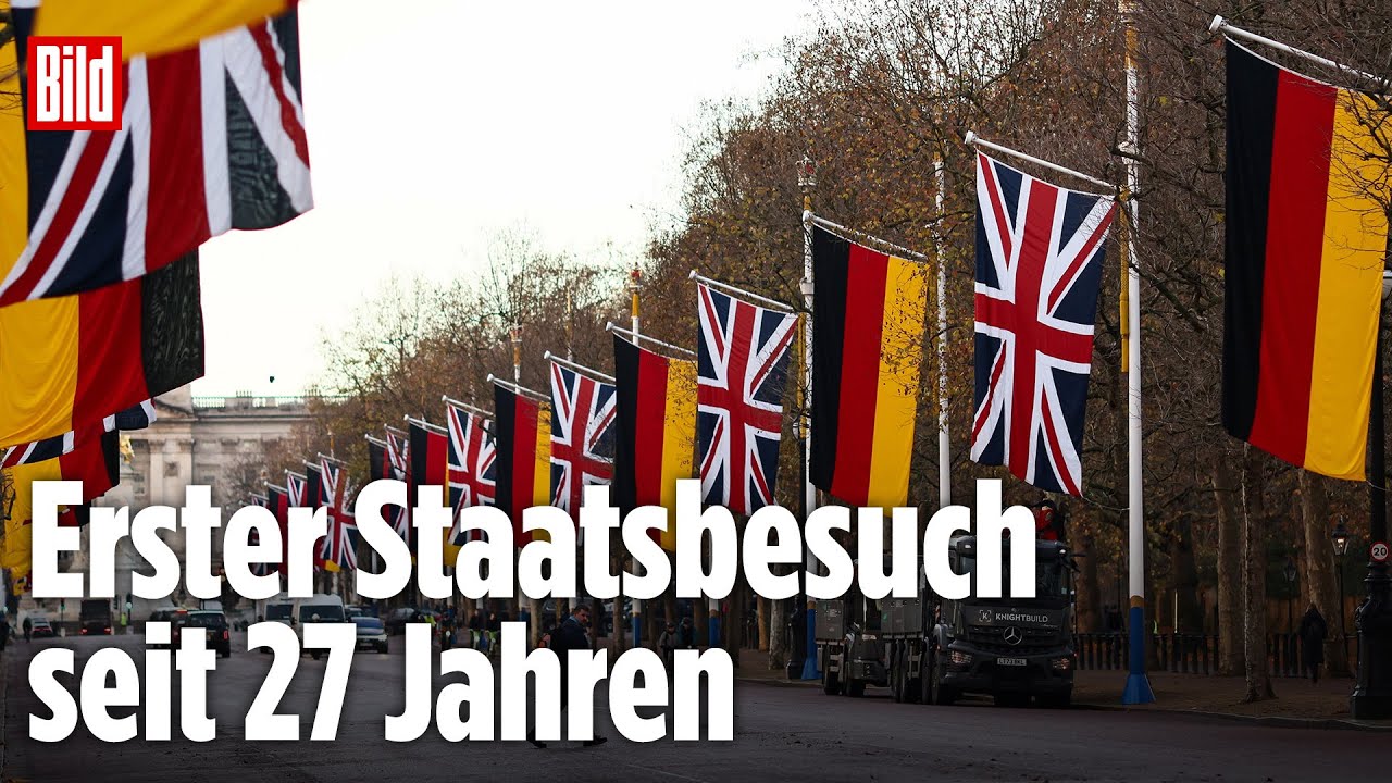 🔴 Bundespr&auml;sident Steinmeiers Staatsbesuch: Prachtvolle Reise zu K&ouml;nig Charles in London | BILD LIVE