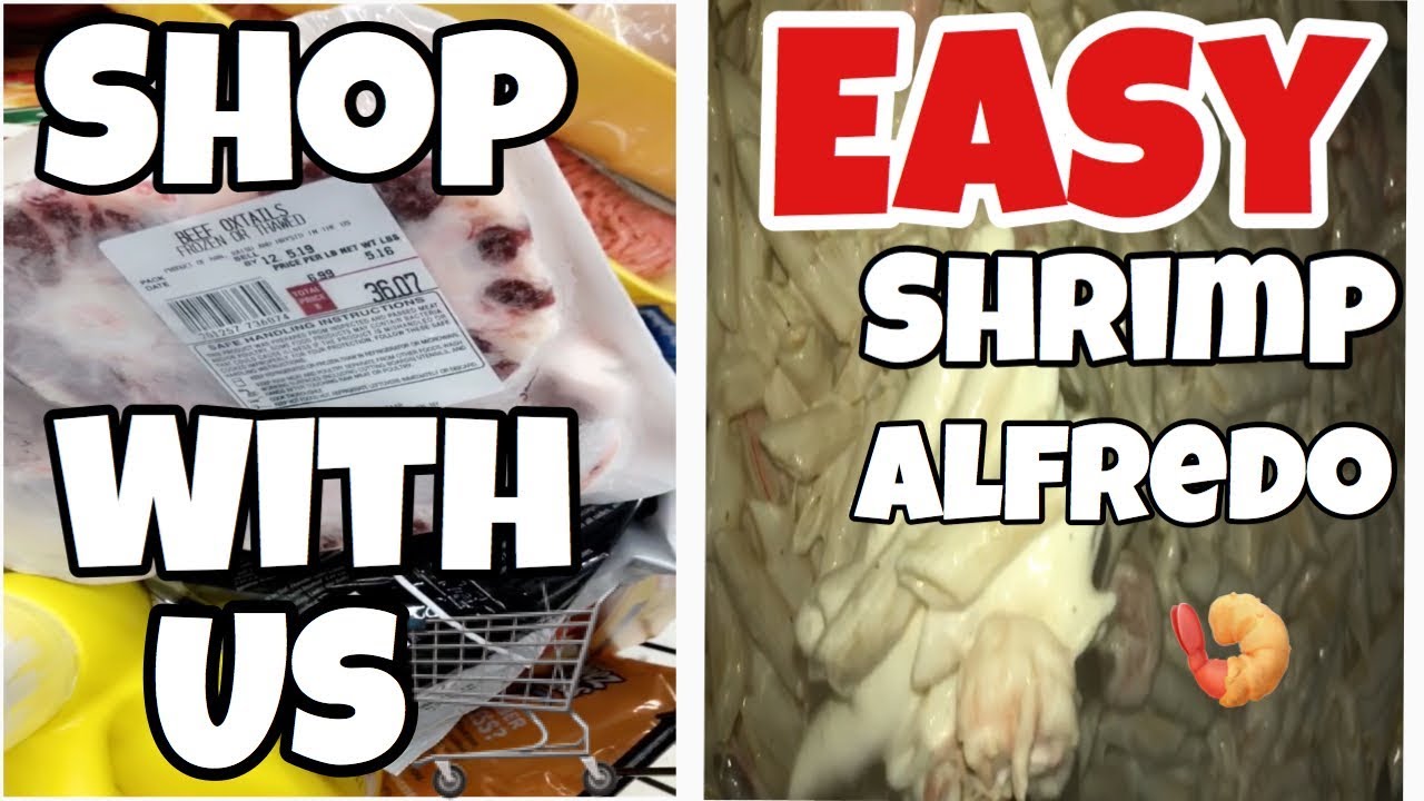 GROCERY SHOP WITH ME | EASY SHRIMP ALFREDO
