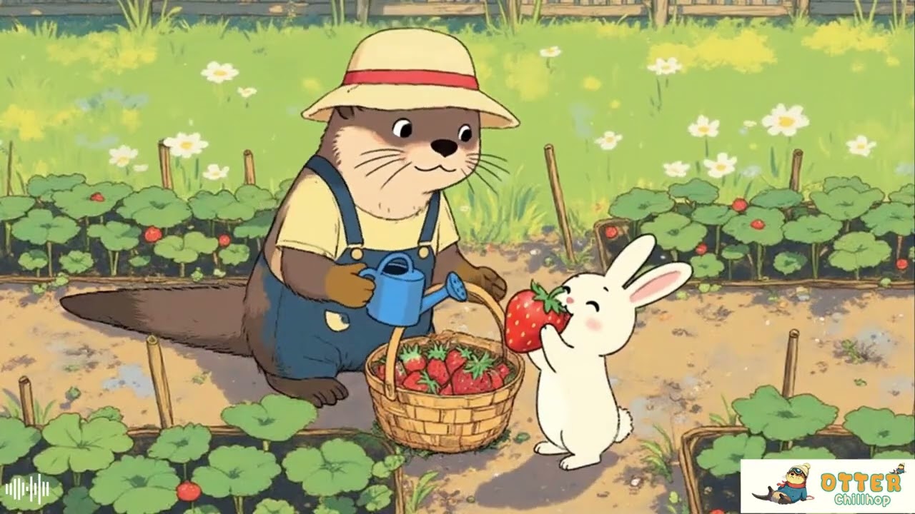 🦦🍓 Otter Picking Strawberries in Spring | Gentle Chill Lofi to Relax Your Mind, Reduce Stress