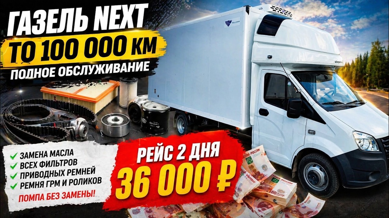 ГАЗель NEXT ТО 100 000 км Рейс 2 дня 36 000 ₽