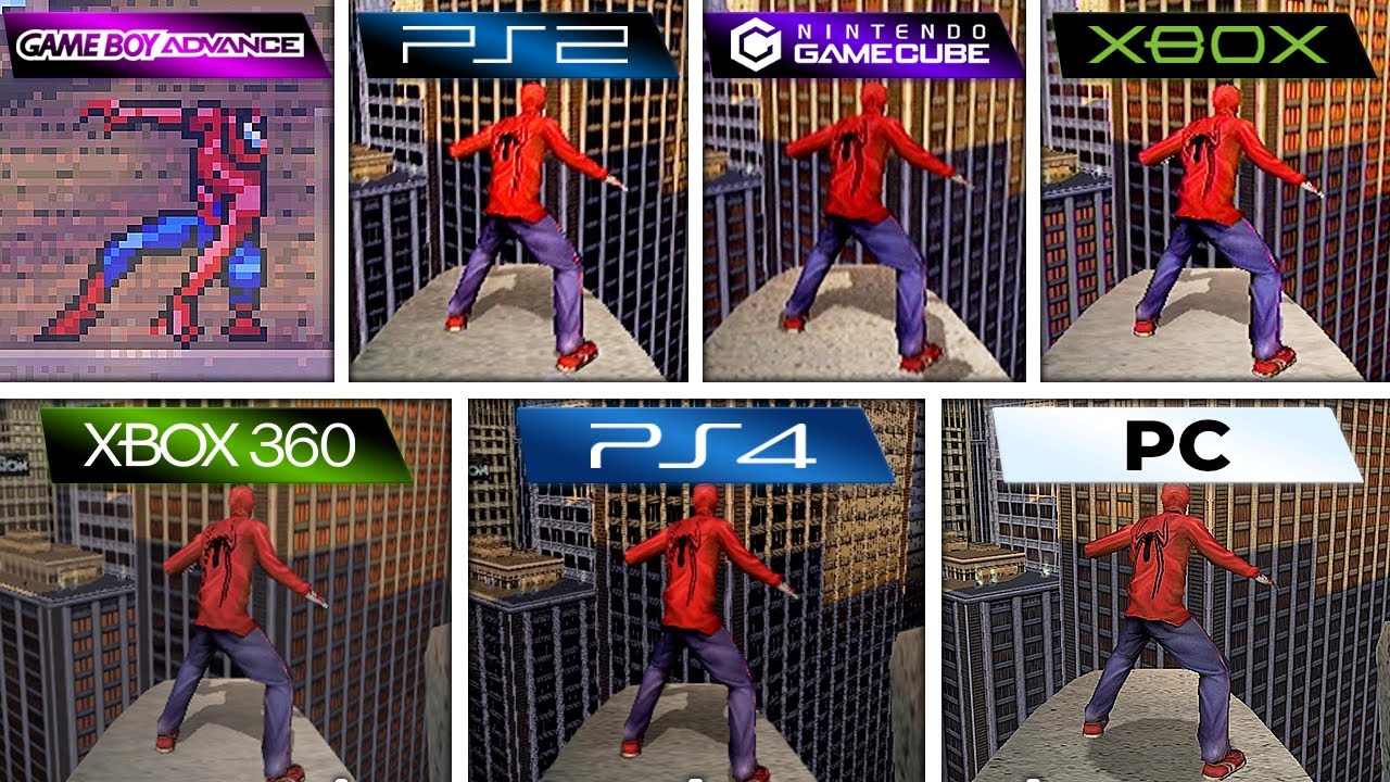 Spider-Man (2002) GBA vs PS2 vs GameCube vs XBOX vs XBOX 360 vs PS4 vs PC (Full Comparison)