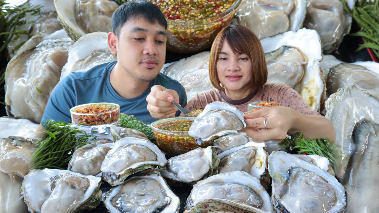 กินหอยนางรมทรงเครื่อง ตัวอวบๆ ใหญ่ๆ13ตัว หวานฉ่ำฟินมาก  | ตั้มมี่Channel