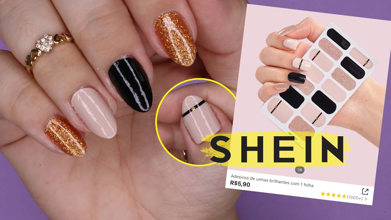Usando o Esmalte Adesivo da SHEIN de 5 reais!