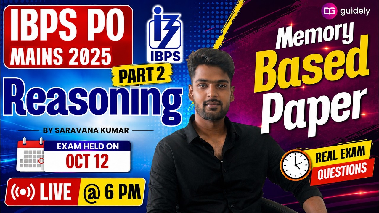 IBPS PO 2025 MAINS REASONING MEMORY BASED QUESTION TAMIL PART 2 | By #SKSIRREASONING