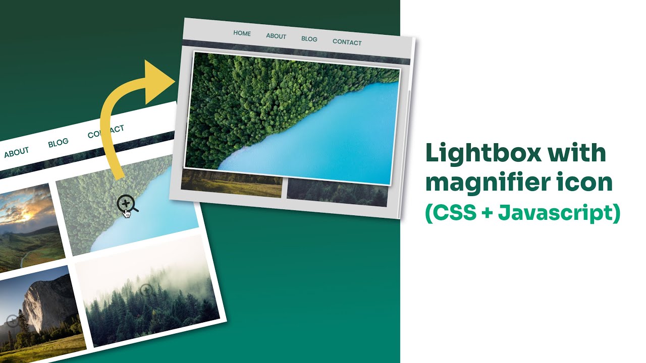 Lightbox Image with Magnifier Icon (CSS + Javascript)