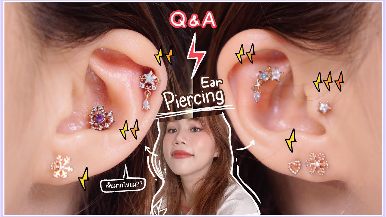 เจาะหูกระดูกอ่อน My Ear Piercing Story Ep.01 ใส่หูฟัง, อักเสบ บั้มพ์, ดูแล 7 จุด สวยๆ | myktbelle