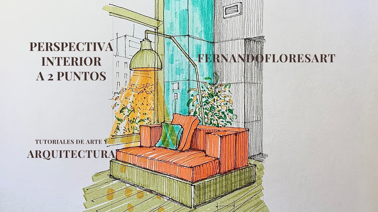 Perspectiva dos puntos de fuga en interior￼