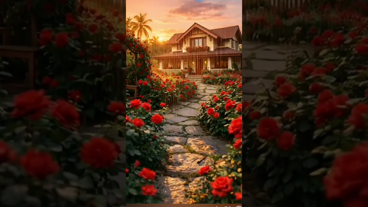 🌧️ Cozy Rose Garden Home in the Rain – Pure Magic! 🏡🌹