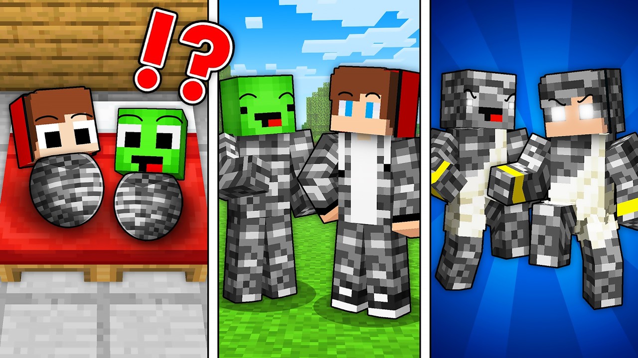 JJ and Mikey from BIRTH to BEDROCK IMMORTAL in Minecraft - Maizen